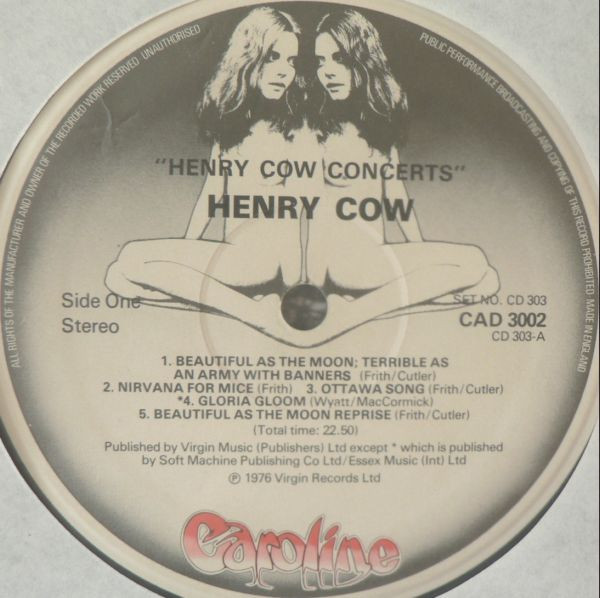 Henry Cow - Concerts | Caroline Records (CAD 3002) - 3 Henry Cow - Concerts | Caroline Records (CAD 3002) - 3
