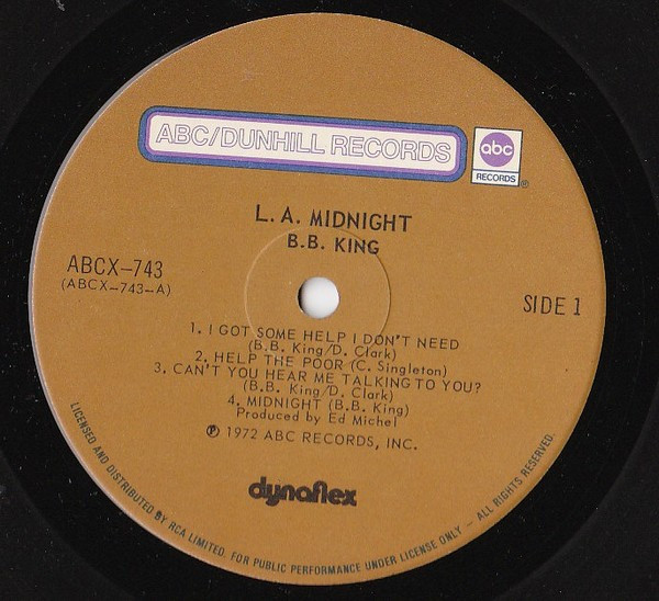 B.B. King - L.A. Midnight [Vinyl] | ABC/Dunhill Records (ABCX-743) - 3
