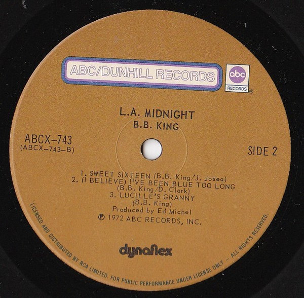B.B. King - L.A. Midnight [Vinyl] | ABC/Dunhill Records (ABCX-743) - 4