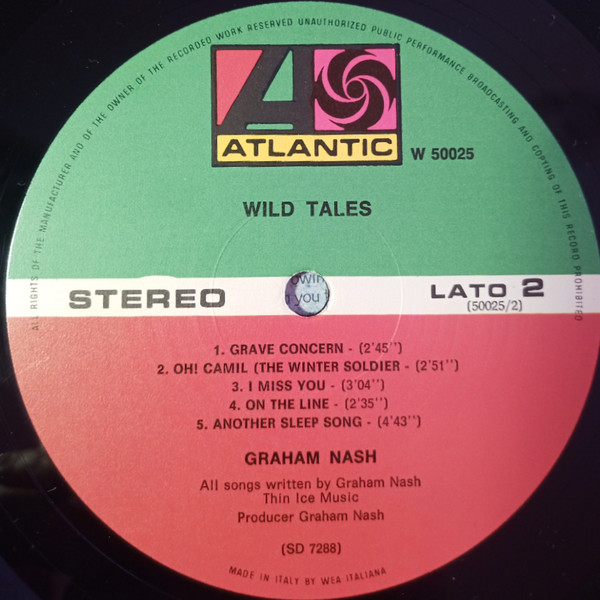 Graham Nash - Wild Tales | Atlantic (W 50025) - 4 Graham Nash - Wild Tales | Atlantic (W 50025) - 4