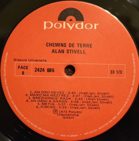 Alan Stivell - Chemins De Terre | Polydor (2424 085) - 4 Alan Stivell - Chemins De Terre | Polydor (2424 085) - 4