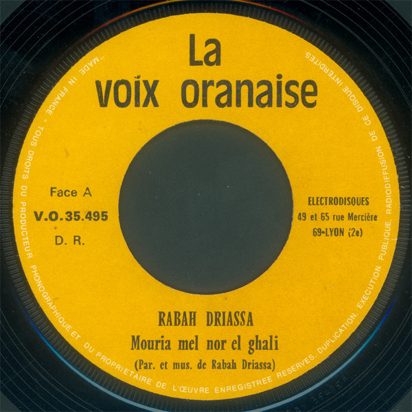 Rabah Driassa = Rabah Driassa - Houria Mel Nor El Ghali | La Voix Oranaise (V.O. 35.495) - 3