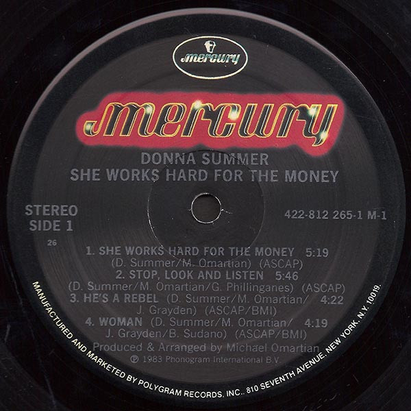Donna Summer - She Works Hard For The Money | Mercury (812 265-1) - 3 Donna Summer - She Works Hard For The Money | Mercury (812 265-1) - 3