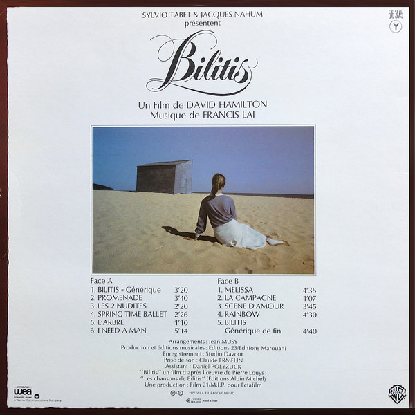 Francis Lai - Bilitis (Bande Originale Du Film) | Warner Bros. Records (56 375) - 2 Francis Lai - Bilitis (Bande Originale Du Film) | Warner Bros. Records (56 375) - 2