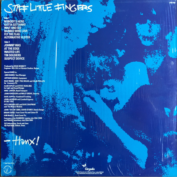 Stiff Little Fingers - Hanx! | Chrysalis (CHR 1300) - 2