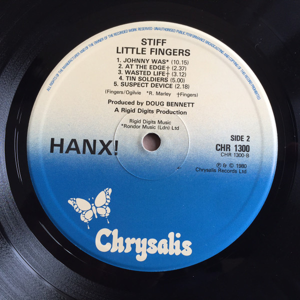 Stiff Little Fingers - Hanx! | Chrysalis (CHR 1300) - 4