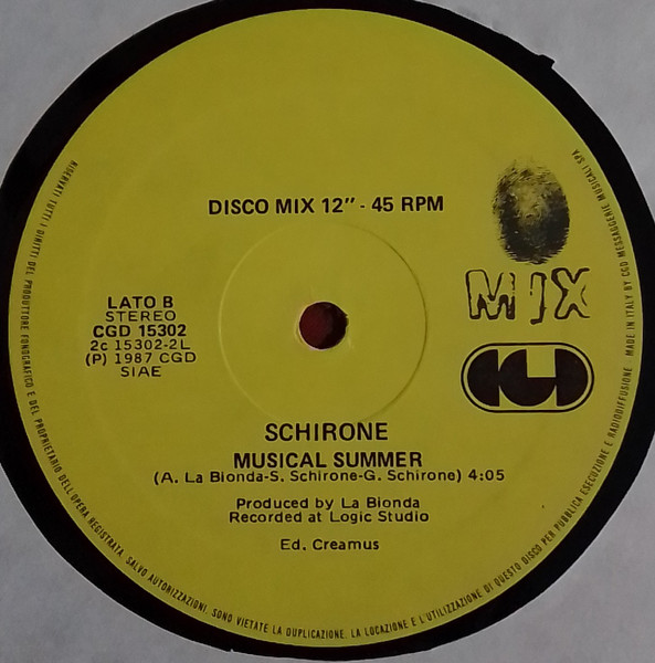 Schirone - Un'Estate Fortunata | CGD (CGD 15302) - 2