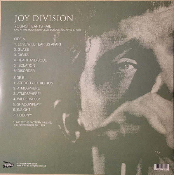 Joy Division - Young Hearts Fail: Live At The Moonlight Club, London, UK, April 3, 1980 (Unofficial) [Vinyl] | Dear Boss. (JACK055) - 2