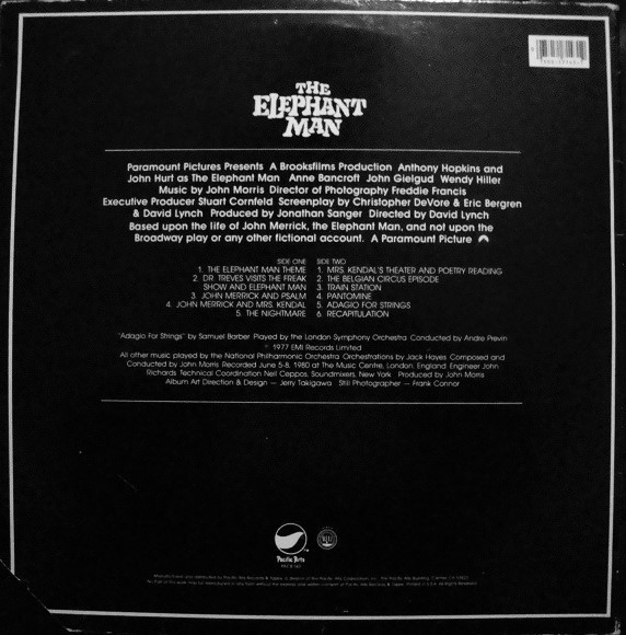 John Morris - The Elephant Man (Original Motion Picture Soundtrack) | Pacific Arts (PAC8-143) - 3 John Morris - The Elephant Man (Original Motion Picture Soundtrack) | Pacific Arts (PAC8-143) - 3