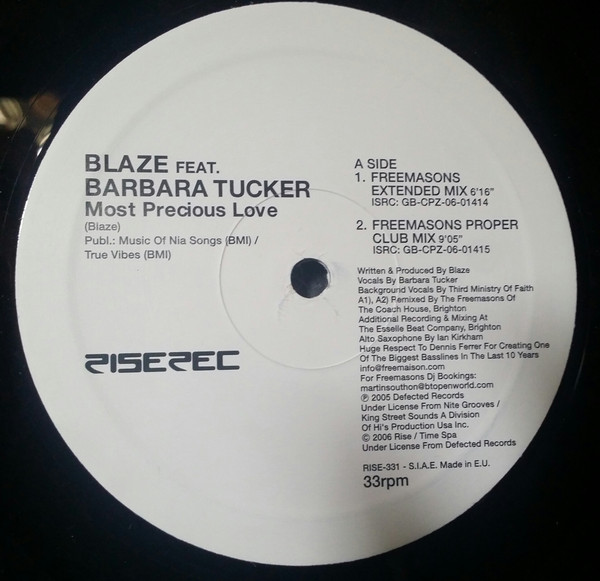 Blaze Presents Underground Dance Artists United For Life Feat. Barbara Tucker - Most Precious Love | Rise (RISE 331)