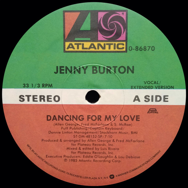 Jenny Burton - Dancing For My Love | Atlantic (0-86870) - 2 Jenny Burton - Dancing For My Love | Atlantic (0-86870) - 2