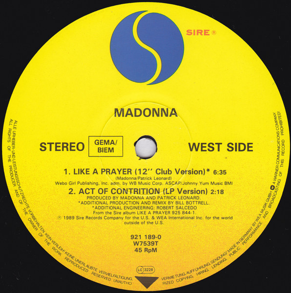 Madonna - Like A Prayer | Sire (W 7539 T) - 4 Madonna - Like A Prayer | Sire (W 7539 T) - 4