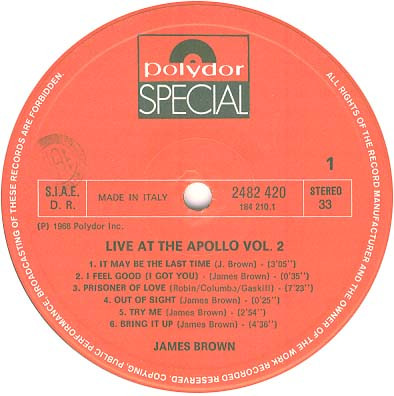 James Brown - Live At The Apollo Vol. 2 | Polydor (2482 420) - 3 James Brown - Live At The Apollo Vol. 2 | Polydor (2482 420) - 3