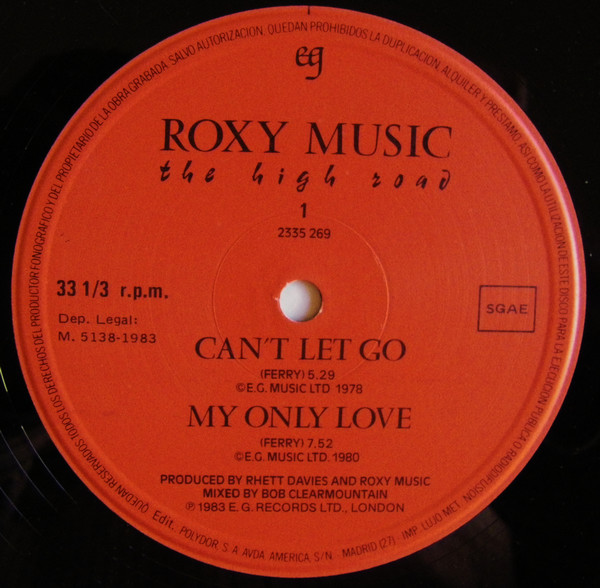 Roxy Music - The High Road | Polydor (23 35 269) - 3 Roxy Music - The High Road | Polydor (23 35 269) - 3