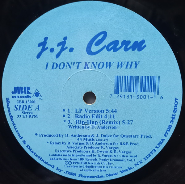 J. J. Carn - I Don't Know Why | JBR Records (JBR 13001) - main J. J. Carn - I Don't Know Why | JBR Records (JBR 13001) - main