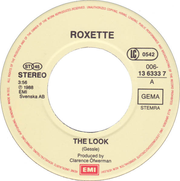 Roxette - The Look | EMI (006-13 6333 7) - 3