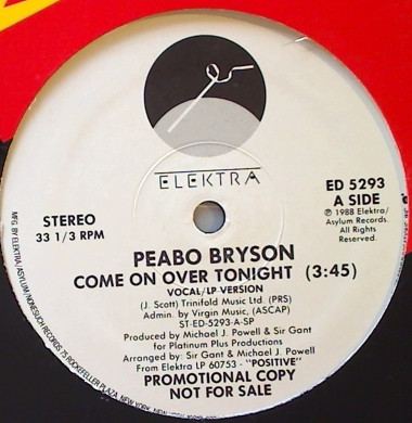 Peabo Bryson - Come On Over Tonight | Elektra (ED 5293) - main