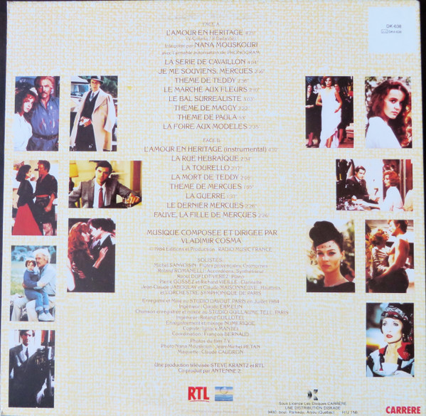 Vladimir Cosma - L'Amour En Héritage | Carrere (DK-638) - 2 Vladimir Cosma - L'Amour En Héritage | Carrere (DK-638) - 2