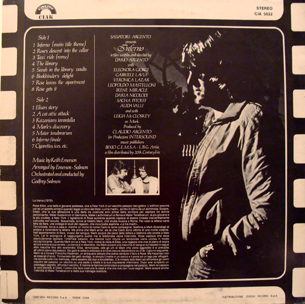Keith Emerson - Inferno (Original Soundtrack) | Cinevox Record (CIA 5022) - 2