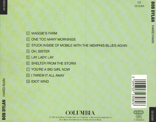 Bob Dylan - Hard Rain | Columbia (CD 32308) - 3