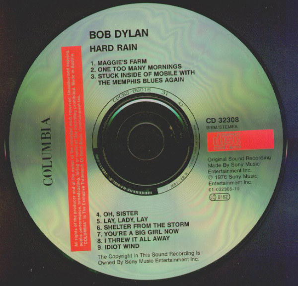 Bob Dylan - Hard Rain | Columbia (CD 32308) - 2
