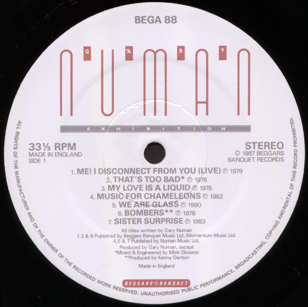 Gary Numan - Exhibition | Beggars Banquet (BEGA 88) - 4