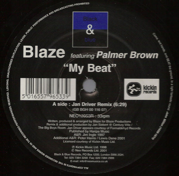 Blaze Featuring Palmer Brown - My Beat | Black & Blue (NEO12053R) - 3 Blaze Featuring Palmer Brown - My Beat | Black & Blue (NEO12053R) - 3