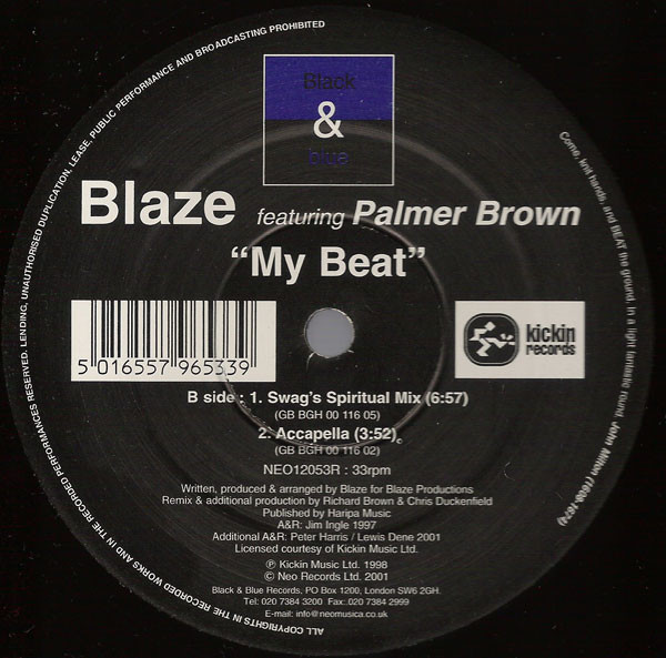 Blaze Featuring Palmer Brown - My Beat | Black & Blue (NEO12053R) - 4 Blaze Featuring Palmer Brown - My Beat | Black & Blue (NEO12053R) - 4