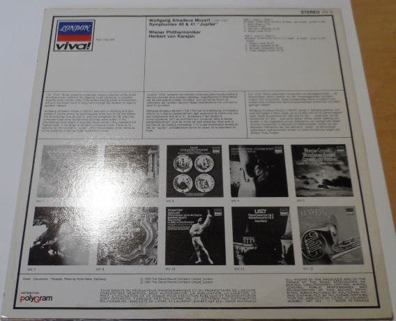 Wolfgang Amadeus Mozart , Wiener Philharmoniker , Herbert von Karajan - Symphonies 40 & 41 "Jupiter" [Vinyl] | Decca Viva! (VIV 6) - 2