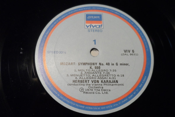 Wolfgang Amadeus Mozart , Wiener Philharmoniker , Herbert von Karajan - Symphonies 40 & 41 "Jupiter" [Vinyl] | Decca Viva! (VIV 6) - 3