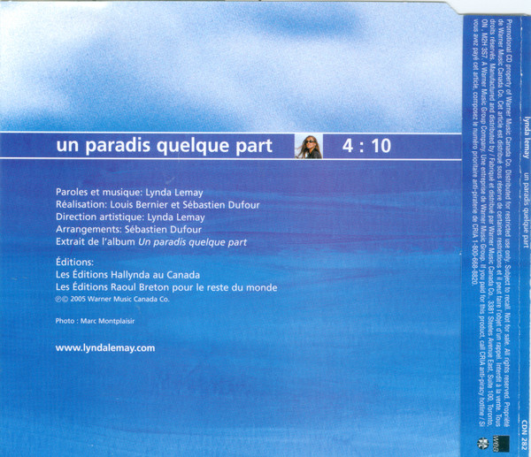 Lynda Lemay - Un Paradis Quelque Part | WEA (CDN 282) - 2