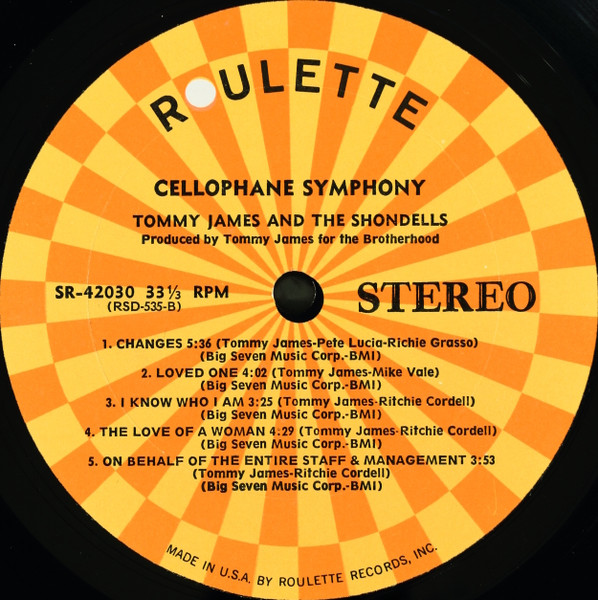 Tommy James & The Shondells - Cellophane Symphony | Roulette (SR-42030) - 4