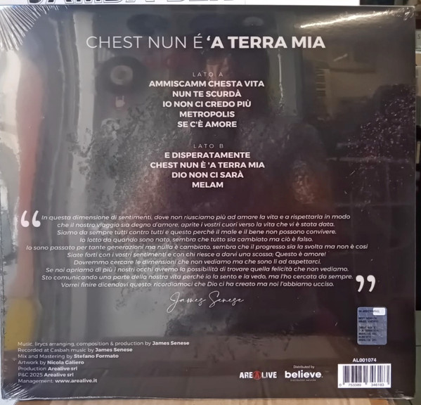 James Senese - Chest Nun è ‘a Terra Mia | Area Live (AL001074) - 2 James Senese - Chest Nun è ‘a Terra Mia | Area Live (AL001074) - 2