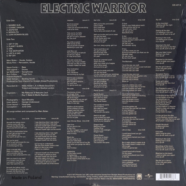 T. Rex - Electric Warrior | A&M Records (535 407-6) - 2 T. Rex - Electric Warrior | A&M Records (535 407-6) - 2