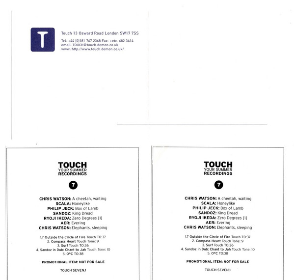 Various - Your Summer Recordings | Touch (TOUCH SEVEN.1) - 3