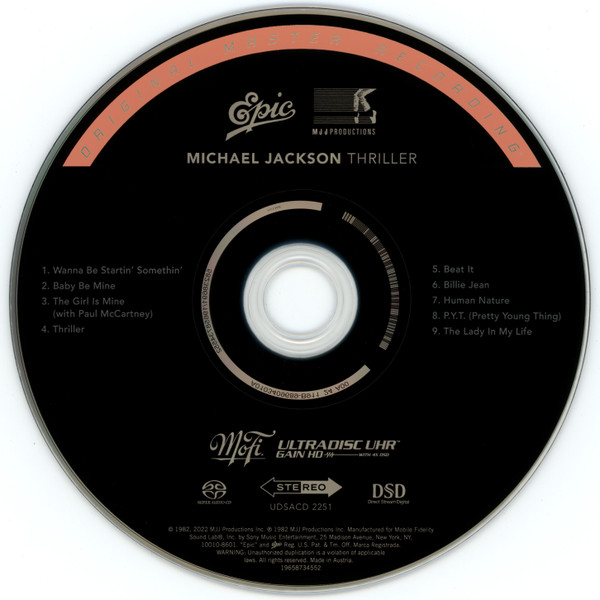Michael Jackson - Thriller | Mobile Fidelity Sound Lab (UDSACD 2251) - 4