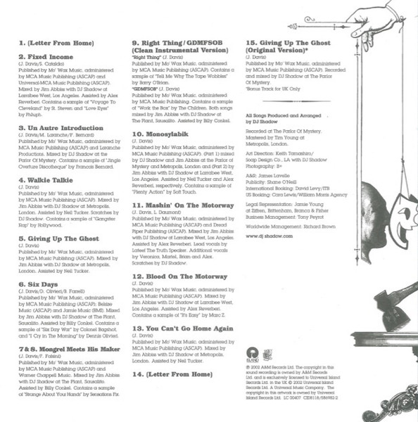 DJ Shadow - The Private Press | Island Records (CID 8118) - 3 DJ Shadow - The Private Press | Island Records (CID 8118) - 3