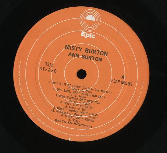 Ann Burton With Kenn McCarthy Trio - Misty Burton | Epic (ECPM-20) - 4