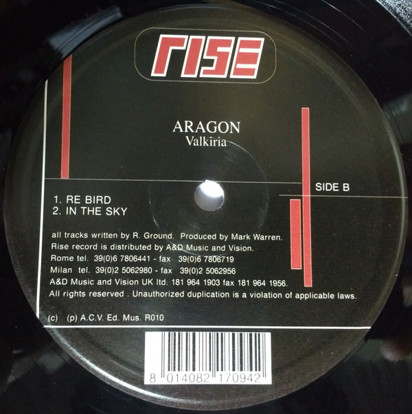 Aragon - Valkiria | Rise Records (R 010) - 2