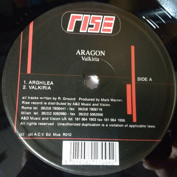 Aragon - Valkiria | Rise Records (R 010) - main