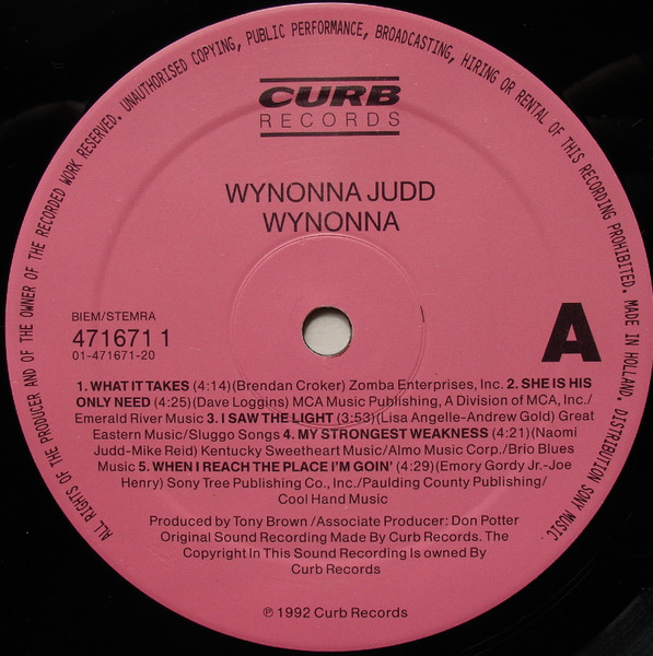 Wynonna - Wynonna | Curb Records (471671 1) - 3 Wynonna - Wynonna | Curb Records (471671 1) - 3