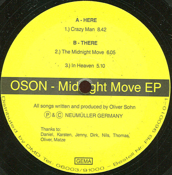 Oson - Midnight Move EP | Pedo Beat Records (PB 960010-1)