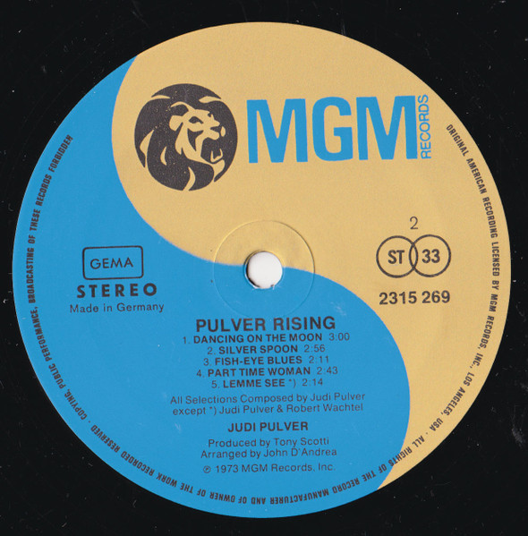 Judi Pulver - Pulver Rising | MGM Records (2315 269) - 4