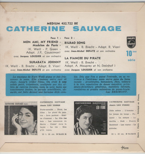 Catherine Sauvage - Kurt Weill 2 | Philips (432.722 BE) - 2 Catherine Sauvage - Kurt Weill 2 | Philips (432.722 BE) - 2
