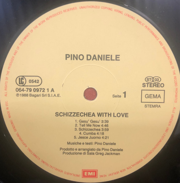 Pino Daniele - Schizzechea With Love | EMI (064-79 0972 1) - 4