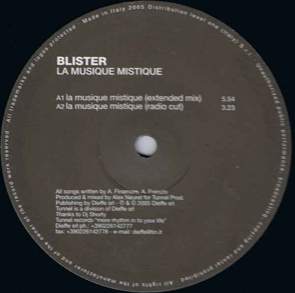 Blister - La Musique Mistique | Tunnel Records (TUNNEL 011) - 2