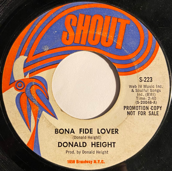 Donald Height - Good To Me | Shout (S-223) - 2