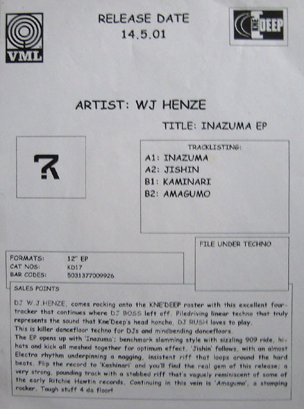 Jörg Henze - Inazuma | Kne' Deep (KD17) - 2