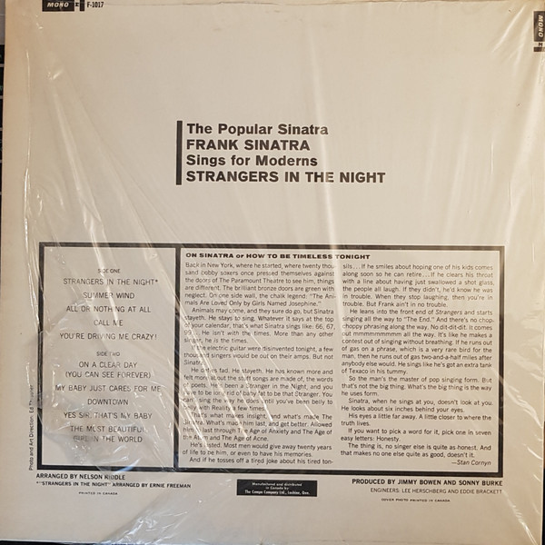 Frank Sinatra - Strangers In The Night | Reprise Records (F 1017) - 2 Frank Sinatra - Strangers In The Night | Reprise Records (F 1017) - 2