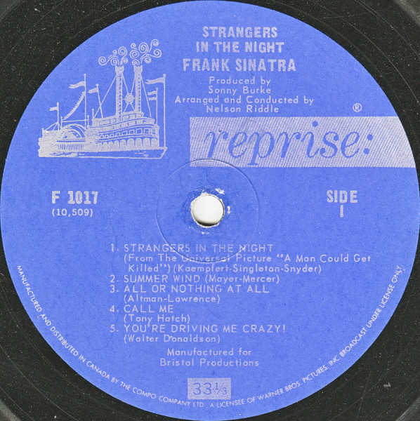 Frank Sinatra - Strangers In The Night | Reprise Records (F 1017) - 3 Frank Sinatra - Strangers In The Night | Reprise Records (F 1017) - 3